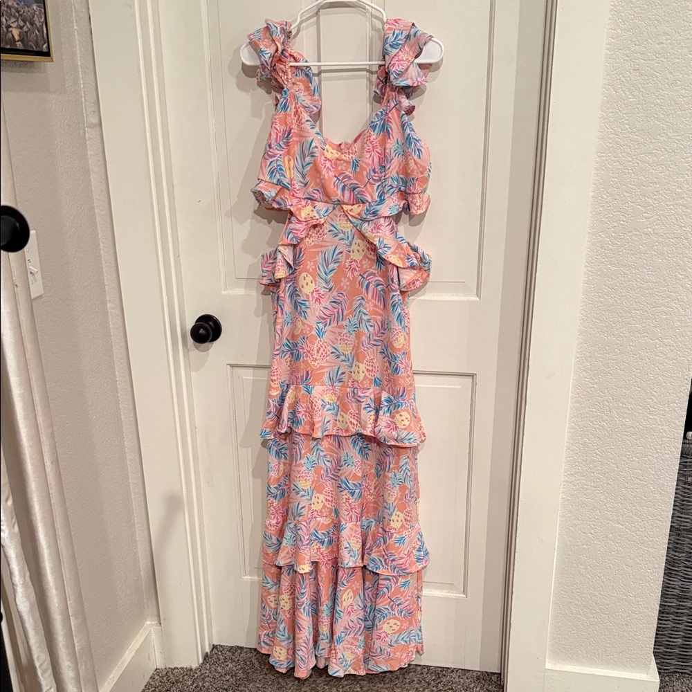 Simply Southern Pink Floral Maxi Dress
